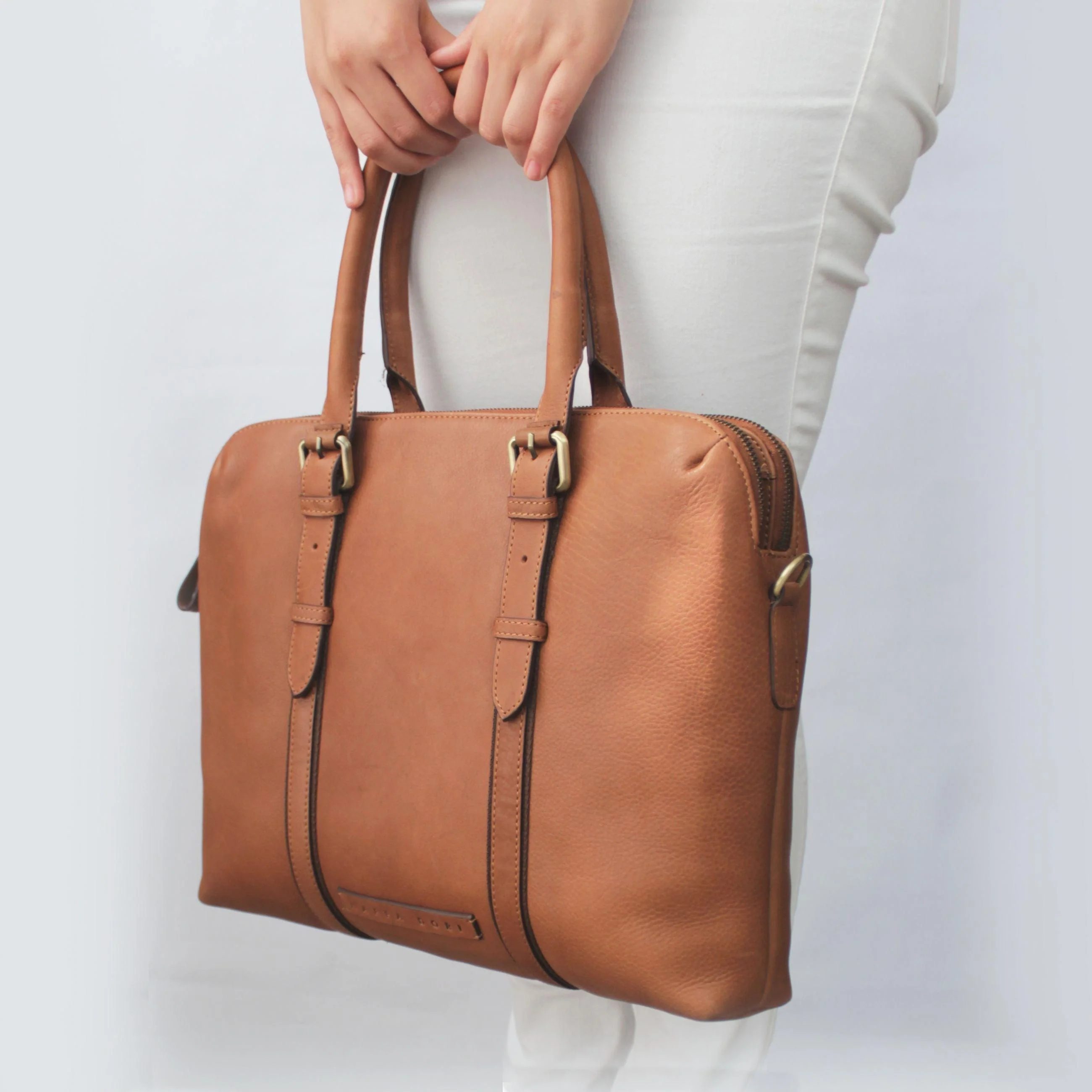 DUAL ZIP LAPTOP BAG LEATHER 15 INCH - Image 13