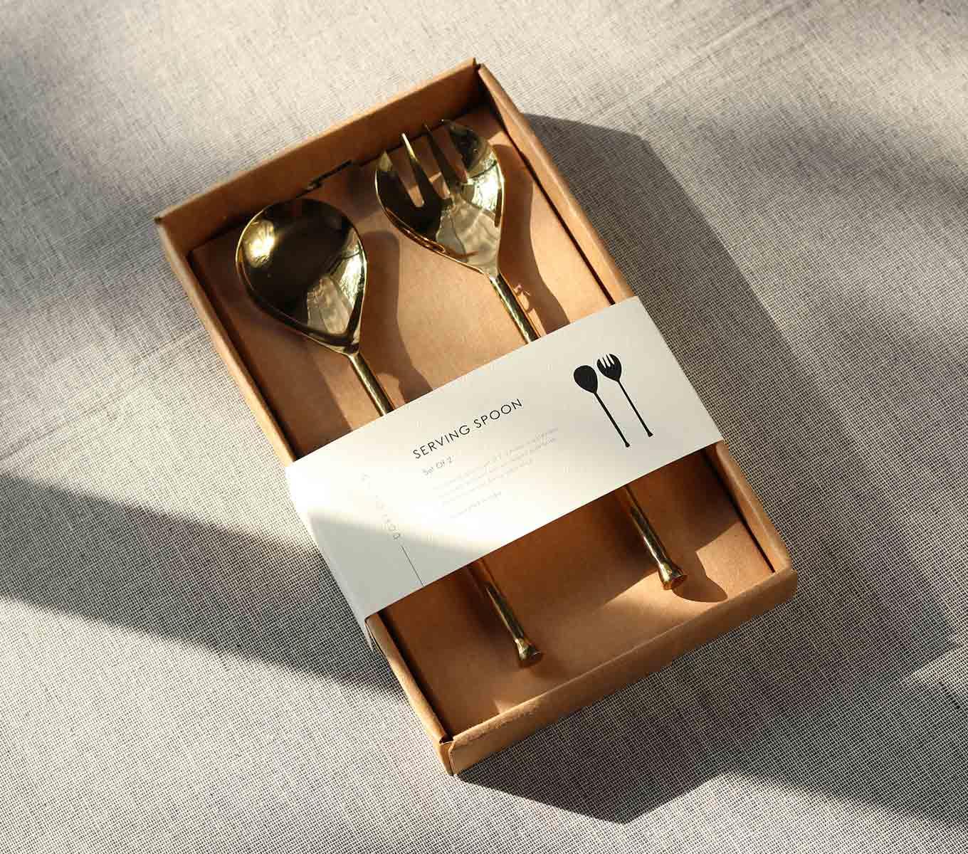 SERVING SPOON SET OF 2 - GOLD - Image 2